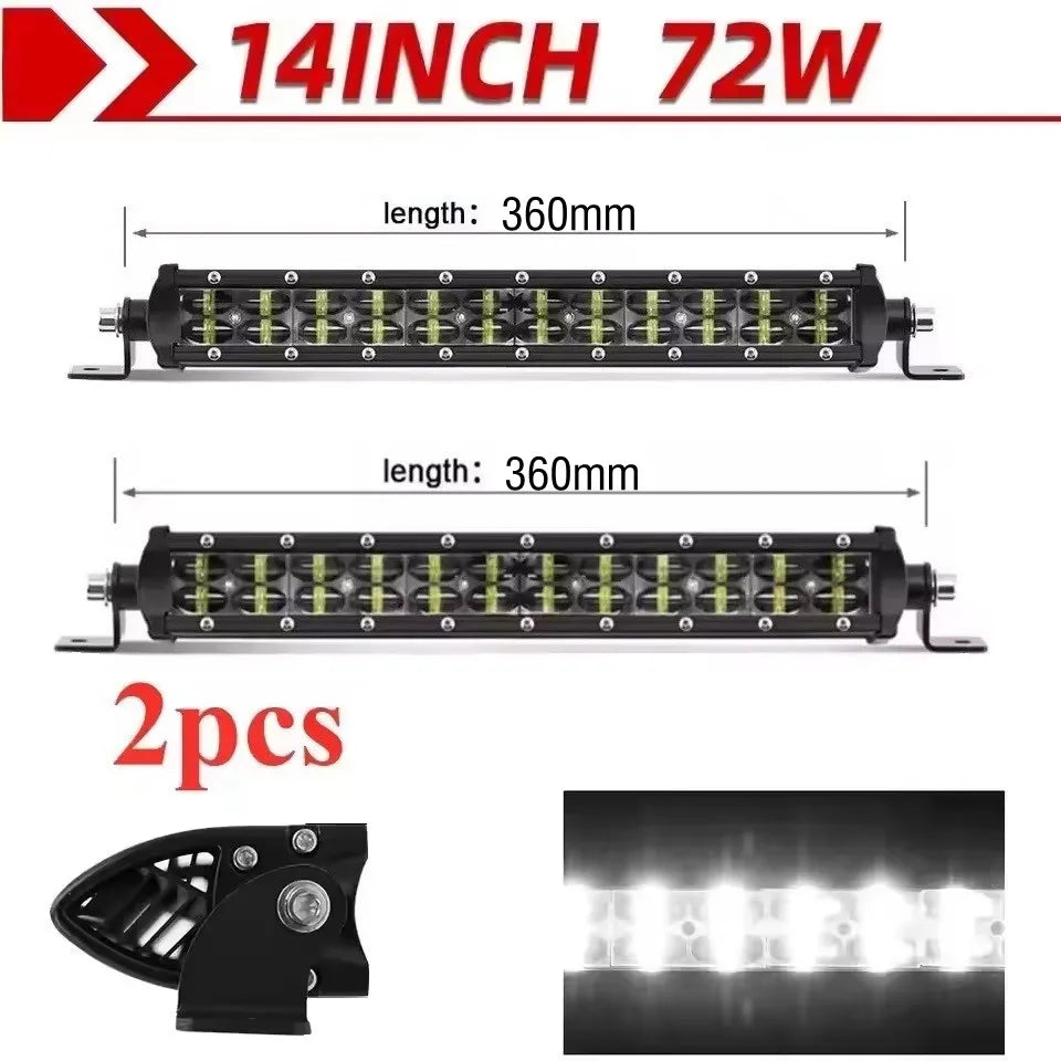 6D LED Light Bar 2-Row 4x4 12V/24V