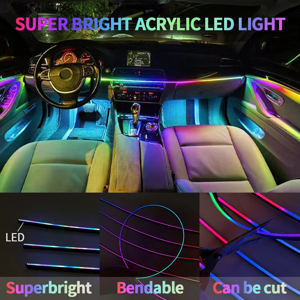 إضاءة داخلية للسيارة 18 في 1 بخاصية التحكم عبر التطبيق RGB
