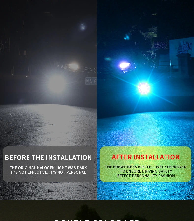 H11 Dual Color LED Laser Fog Light