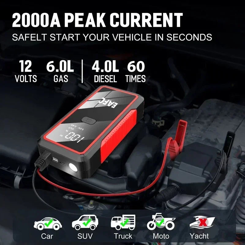 Portable 2000A Jump Starter 12V