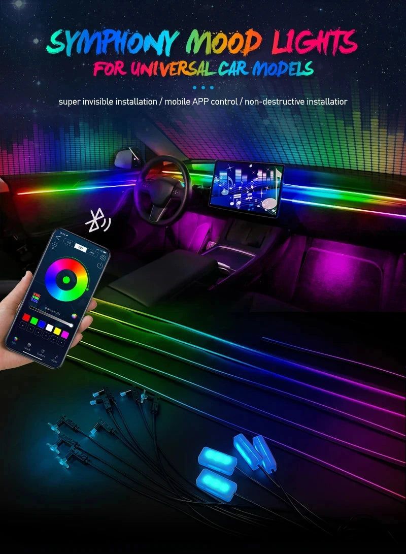 طقم إضاءة داخلية RGB 22 في 1 لسيارات BMW الفئة الثالثة