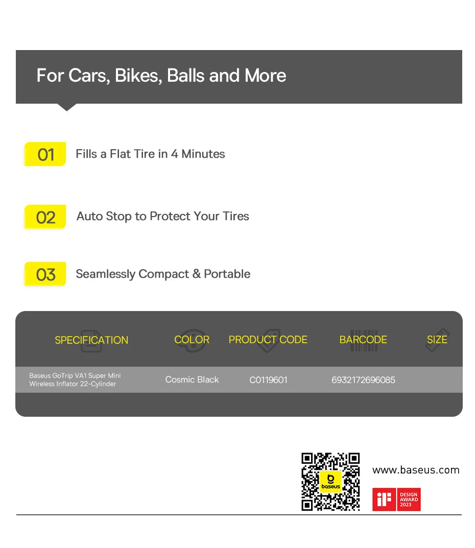 Baseus VA1 Pro/Max Air Compressor