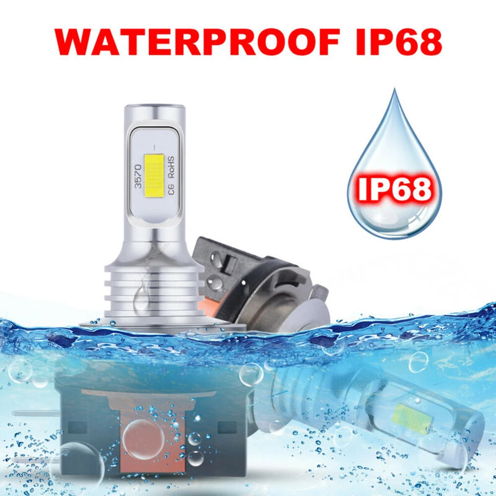 H15/H11B مصباح أمامي LED 30000 لومن (قطعتان)