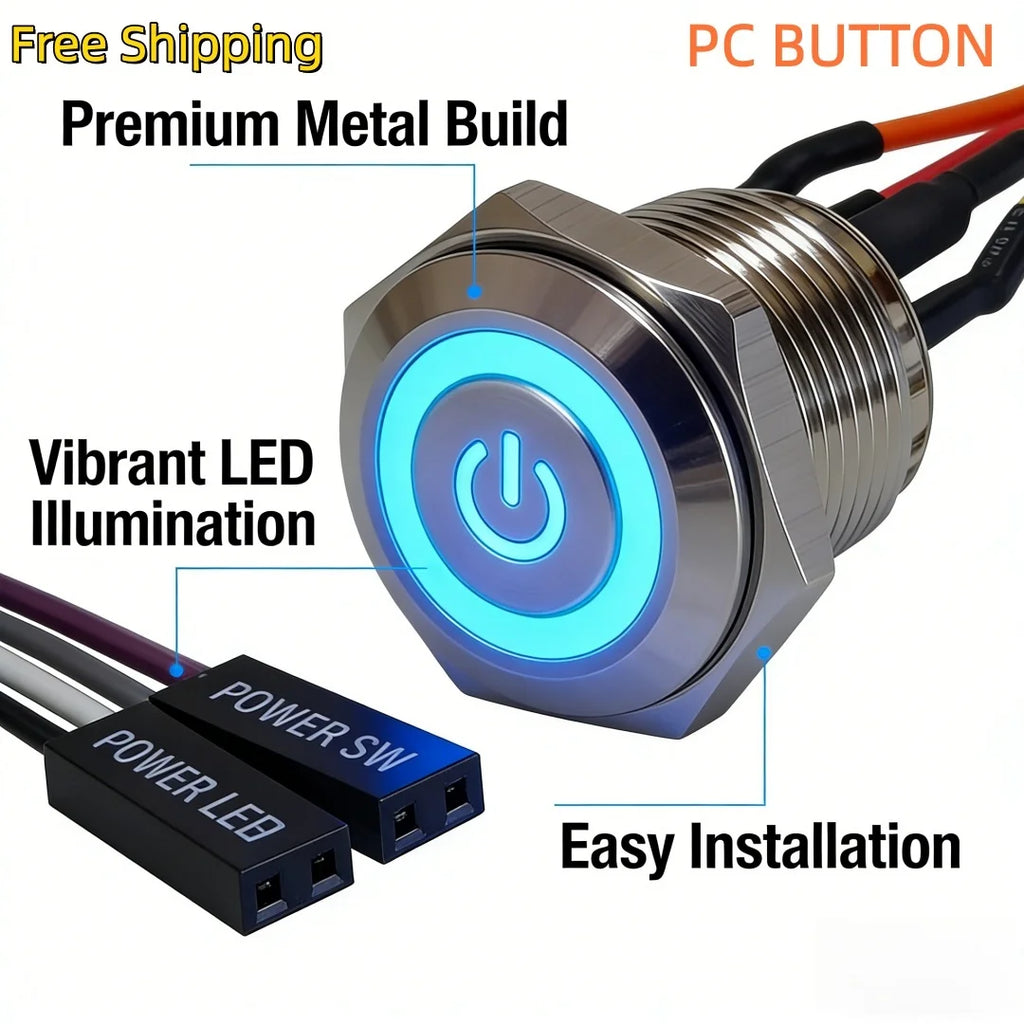 LED Push Button Switch 12/16/19/22mm