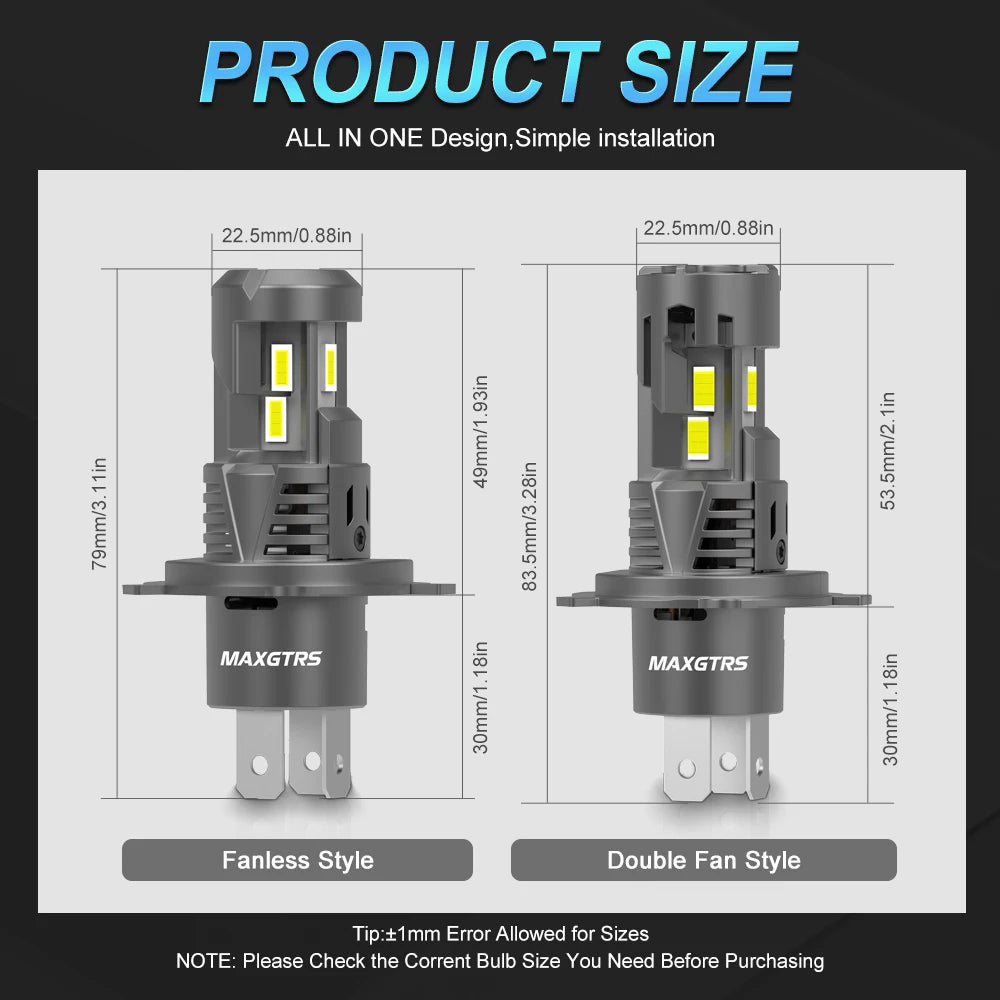 MAXGTRS H4 LED Headlight 30000LM 110W