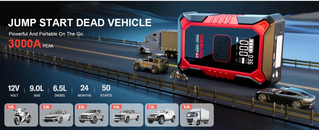جهاز جوولو A3 لتشغيل السيارة 3000 أمبير 150 رطل لكل بوصة مربعة