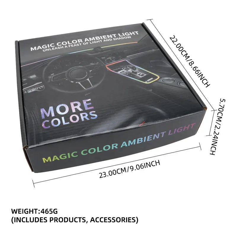 إضاءة محيطية USB RGB للزجاج الأمامي 140/150 سم