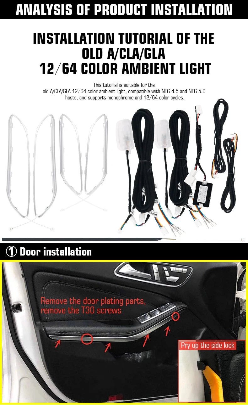Mercedes Ambient Air Vent LED 64 Colors