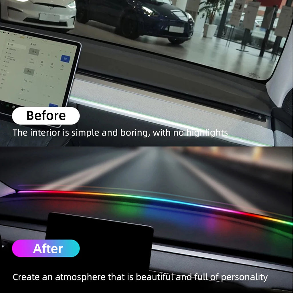 إضاءة محيطية USB RGB للزجاج الأمامي 140/150 سم