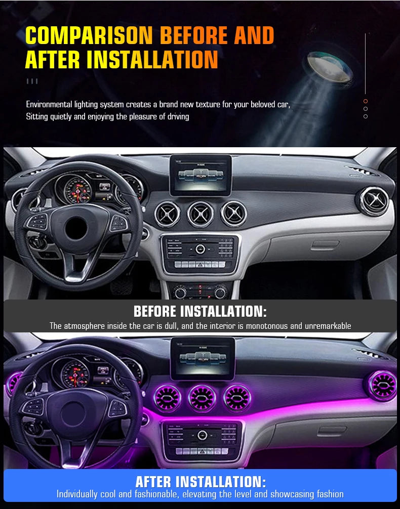 Mercedes Ambient Air Vent LED 64 Colors