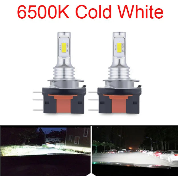 H15/H11B مصباح أمامي LED 30000 لومن (قطعتان)
