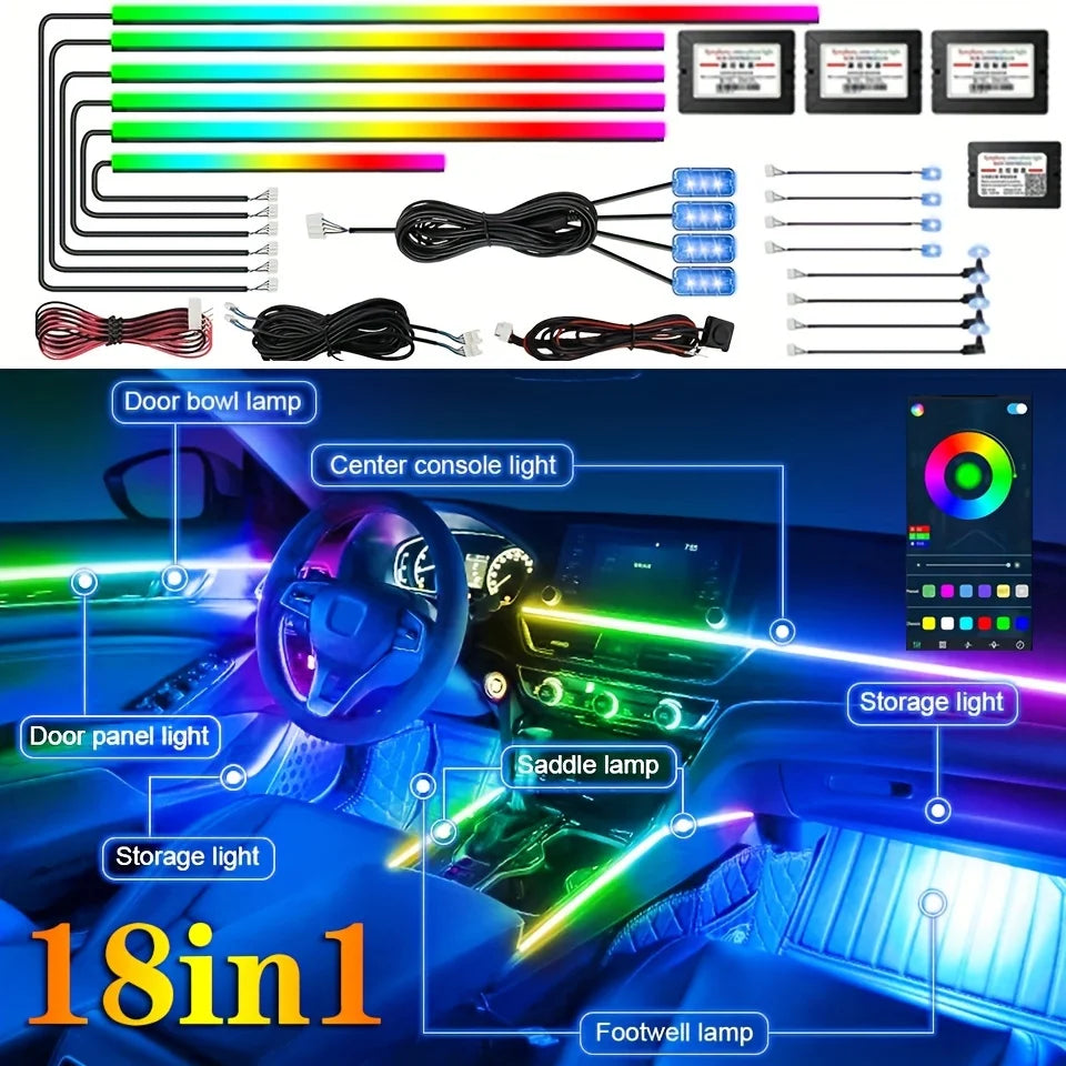 طقم إضاءة داخلية RGB 22 في 1 لسيارات BMW الفئة الثالثة
