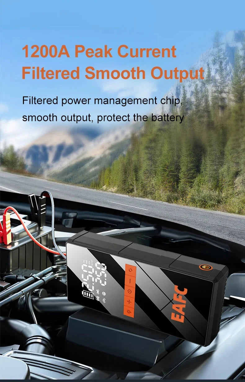 4-in-1 Car Jump Starter & Air Compressor