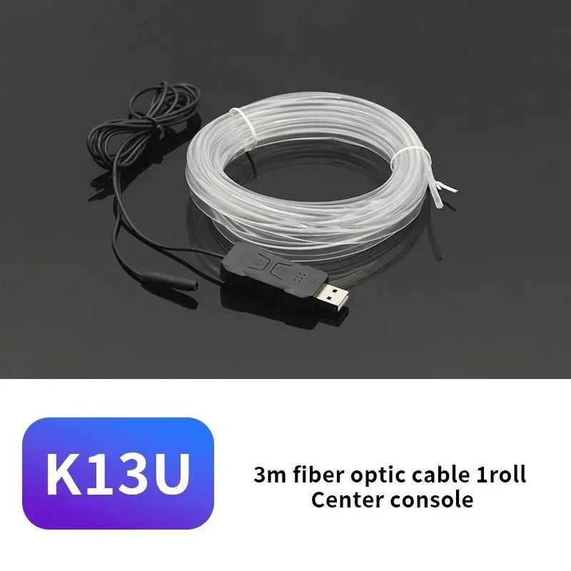 شريط إضاءة نيون LED داخلي للسيارة USB بطول 1 م/3 م/5 م
