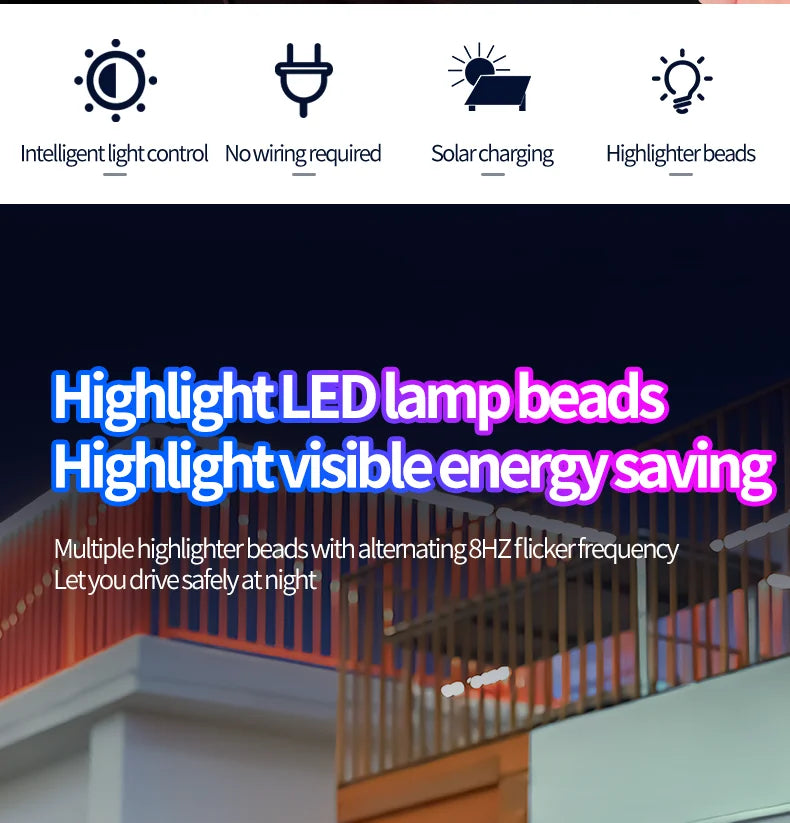 Solar LED Car Anti-Collision Warning Light