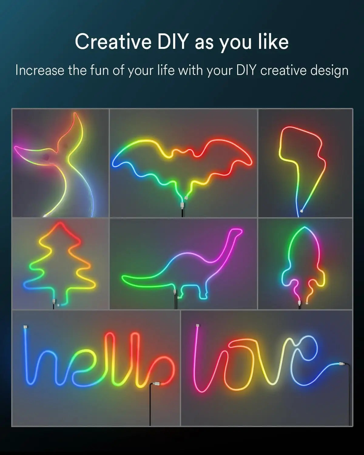 مصباح حبل نيون RGB LED للتحكم عن بعد بالتطبيق