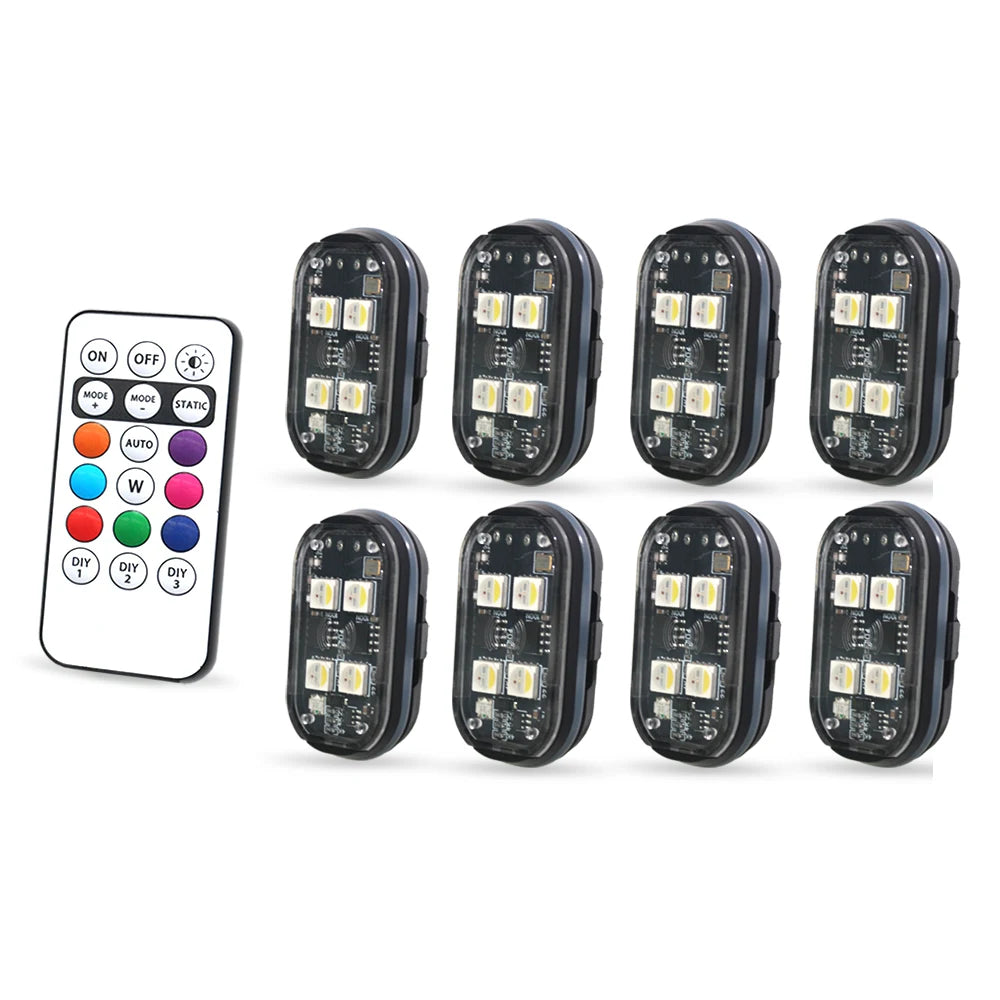 مصباح ستروب LED لاسلكي 8 ألوان قابل لإعادة الشحن