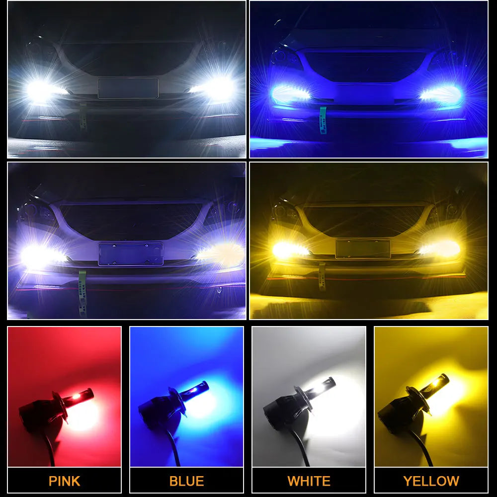 طقم مصابيح أمامية LED ستروب بأربعة ألوان S2