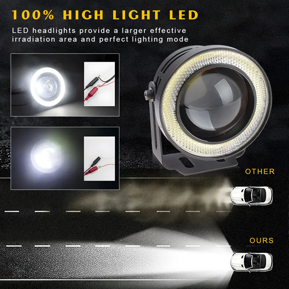 30W LED DRL Fog Light Angel Eye 12V