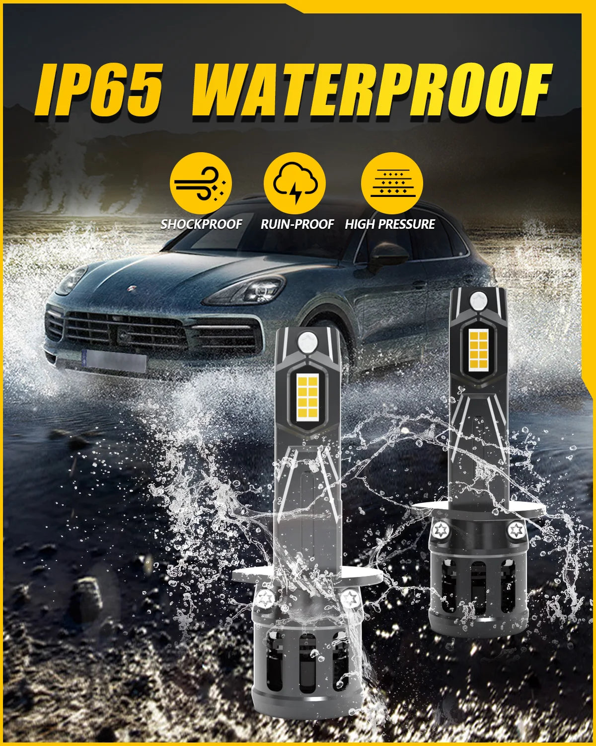 H1 LED Headlight 20000LM 6000K (2PCS)