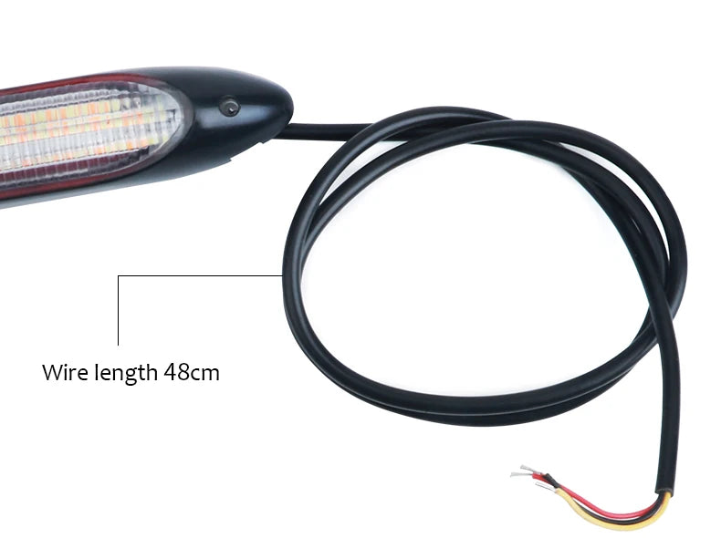 شريط LED DRL بجهد 12 فولت بإشارة انعطاف متدفقة (قطعتان)