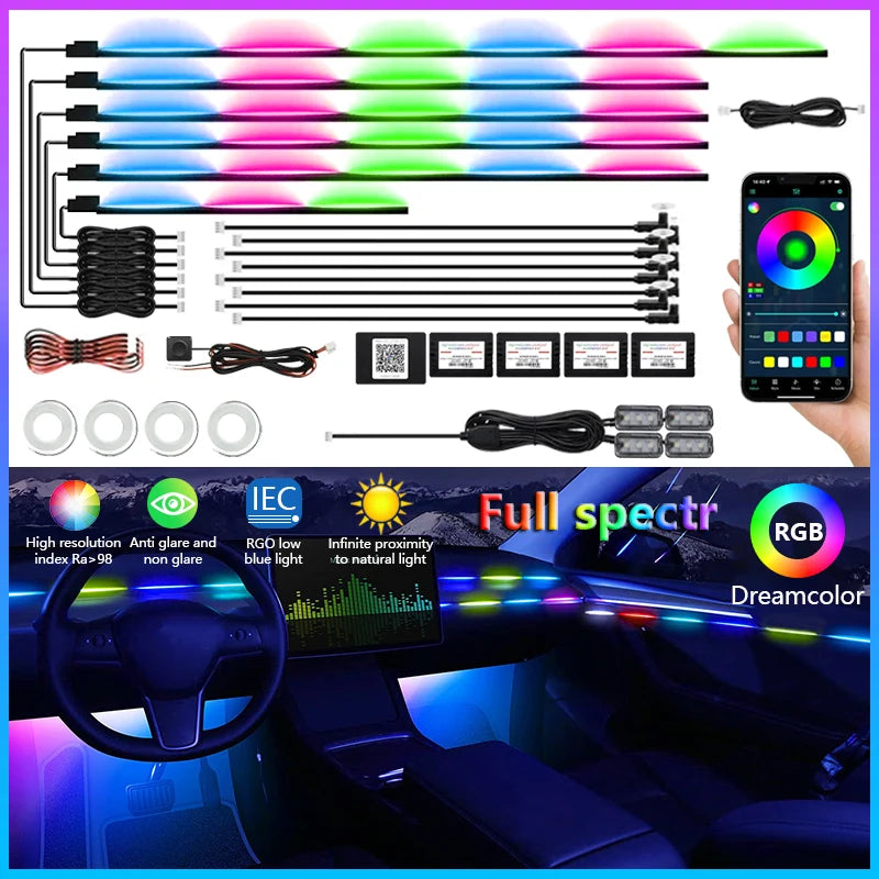 طقم إضاءة داخلية RGB 22 في 1 لسيارات BMW الفئة الثالثة