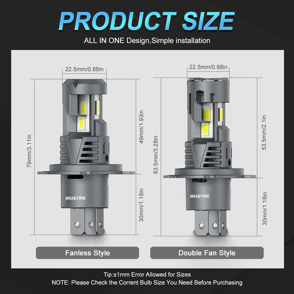MAXGTRS H4 LED Headlight 30000LM 110W