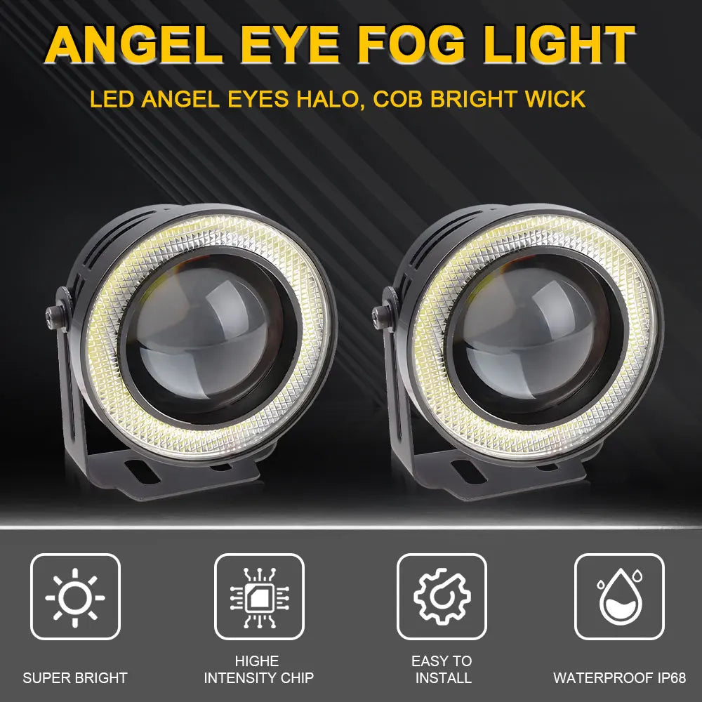 30W LED DRL Fog Light Angel Eye 12V