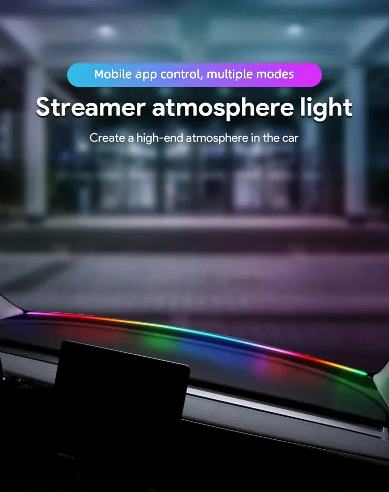 إضاءة محيطية USB RGB للزجاج الأمامي 140/150 سم