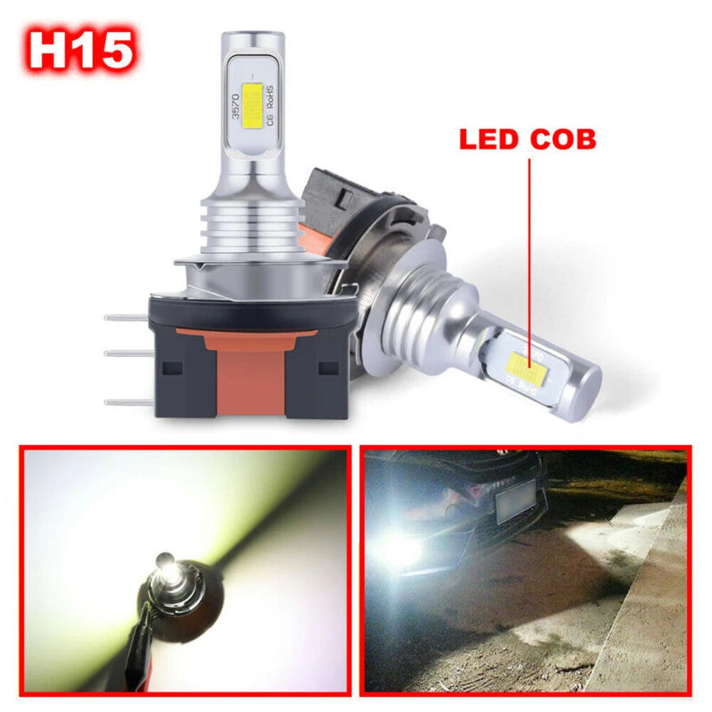 H15/H11B مصباح أمامي LED 30000 لومن (قطعتان)