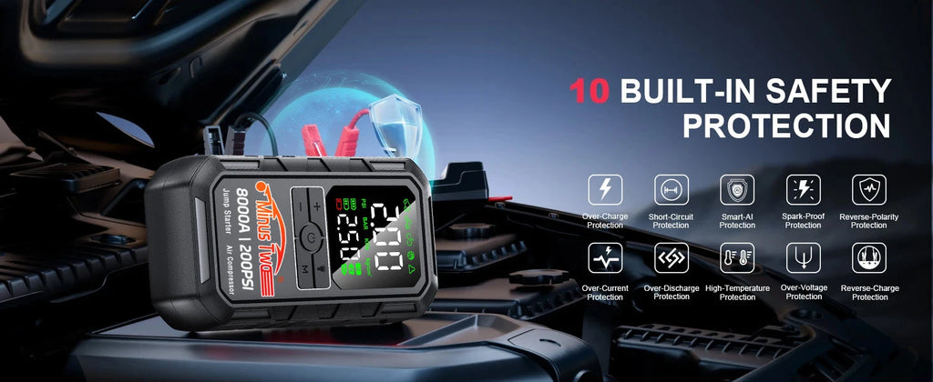 4-in-1 Car Jump Starter & Air Compressor