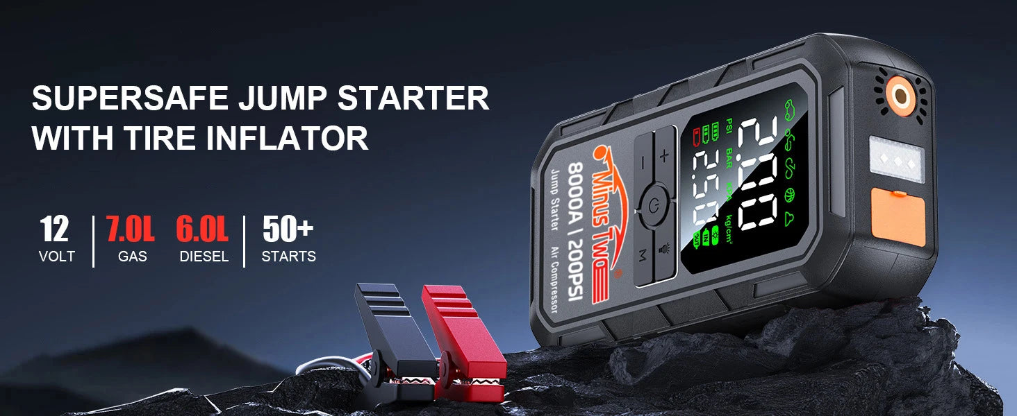 4-in-1 Car Jump Starter & Air Compressor