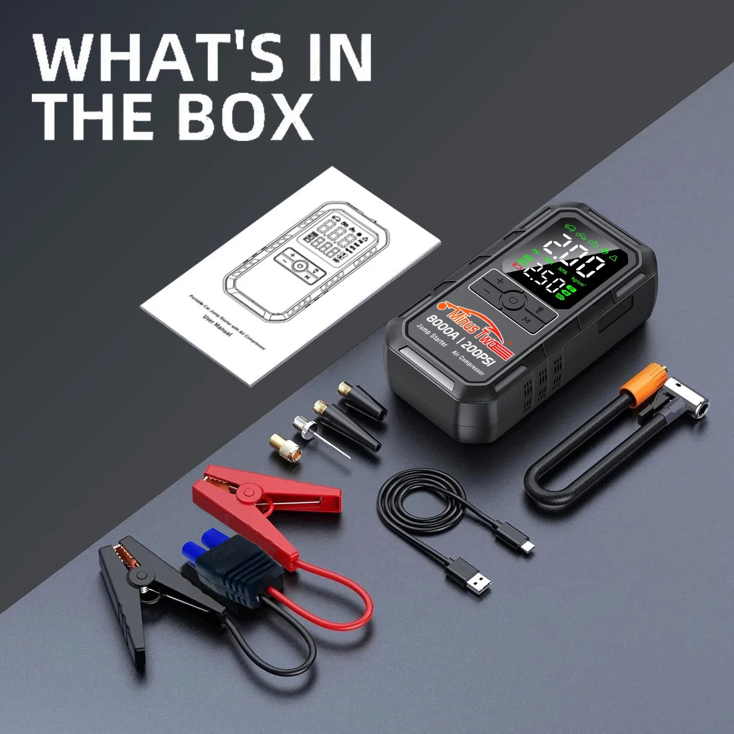 4-in-1 Car Jump Starter & Air Compressor