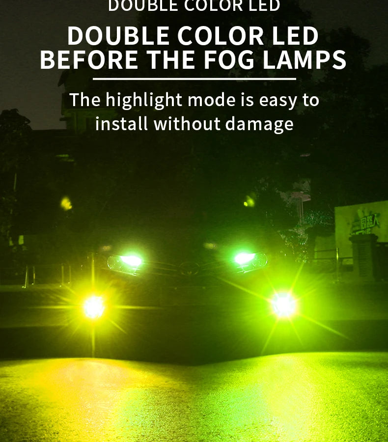 H11 Dual Color LED Laser Fog Light
