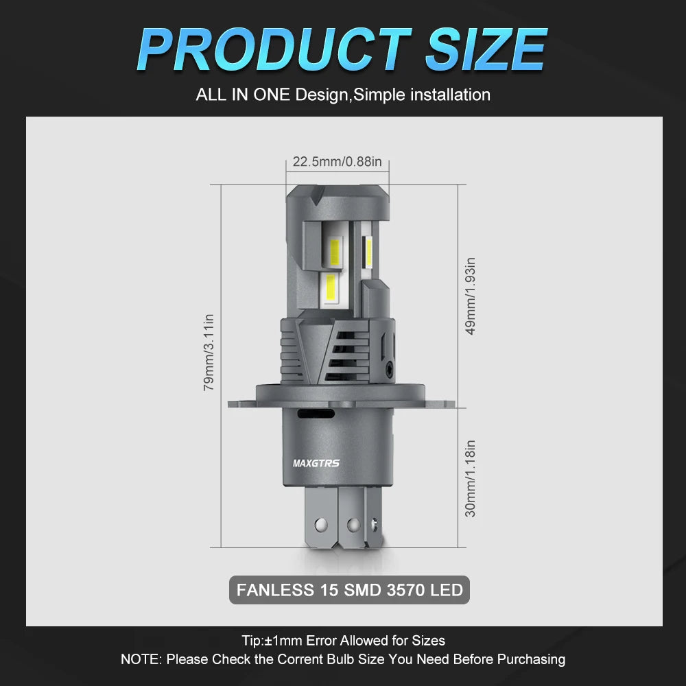 MAXGTRS H4 LED Headlight 30000LM 110W