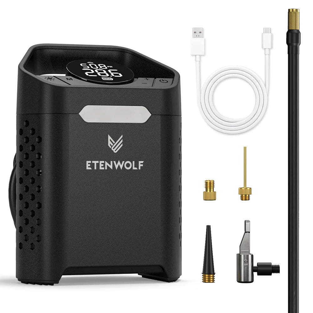 مضخة نفخ الإطارات ETENWOLF V3 بقوة 7800 مللي أمبير في الساعة