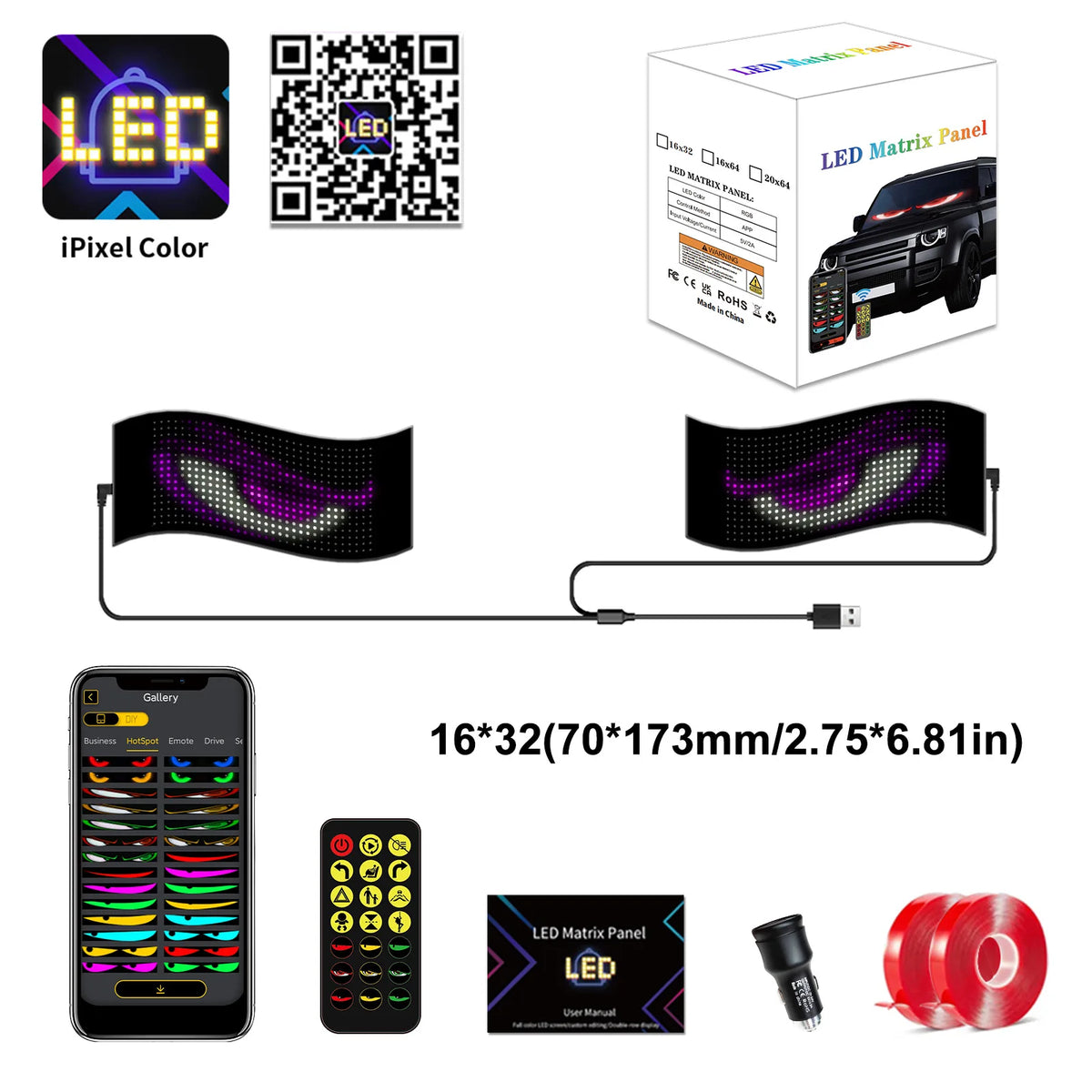 مصابيح LED للزجاج الأمامي بتصميم "عيون الشيطان" (قطعتان)