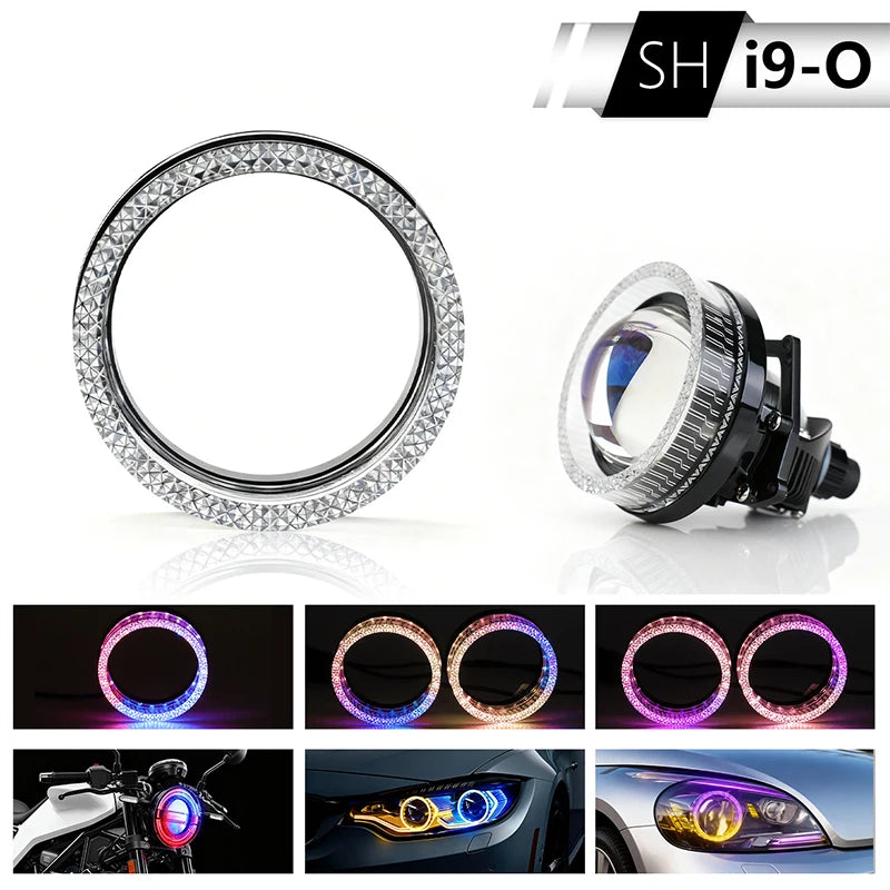 حلقة هالة مصابيح تحديد المواقع الأمامية LED RGB مقاس 3 بوصات