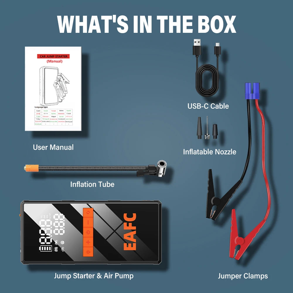 4-in-1 Car Jump Starter & Air Compressor