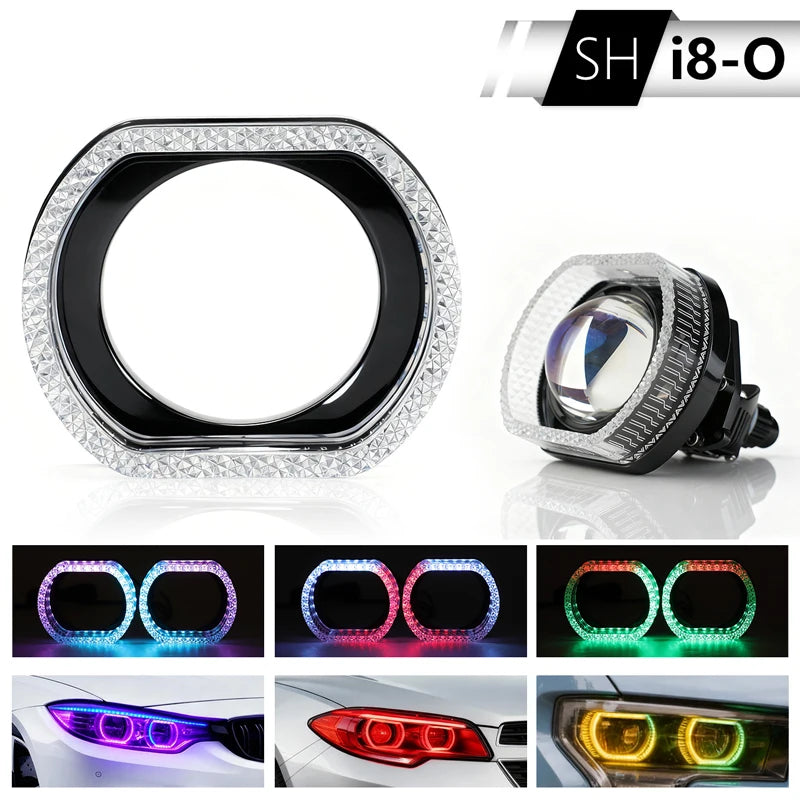 حلقة هالة مصابيح تحديد المواقع الأمامية LED RGB مقاس 3 بوصات