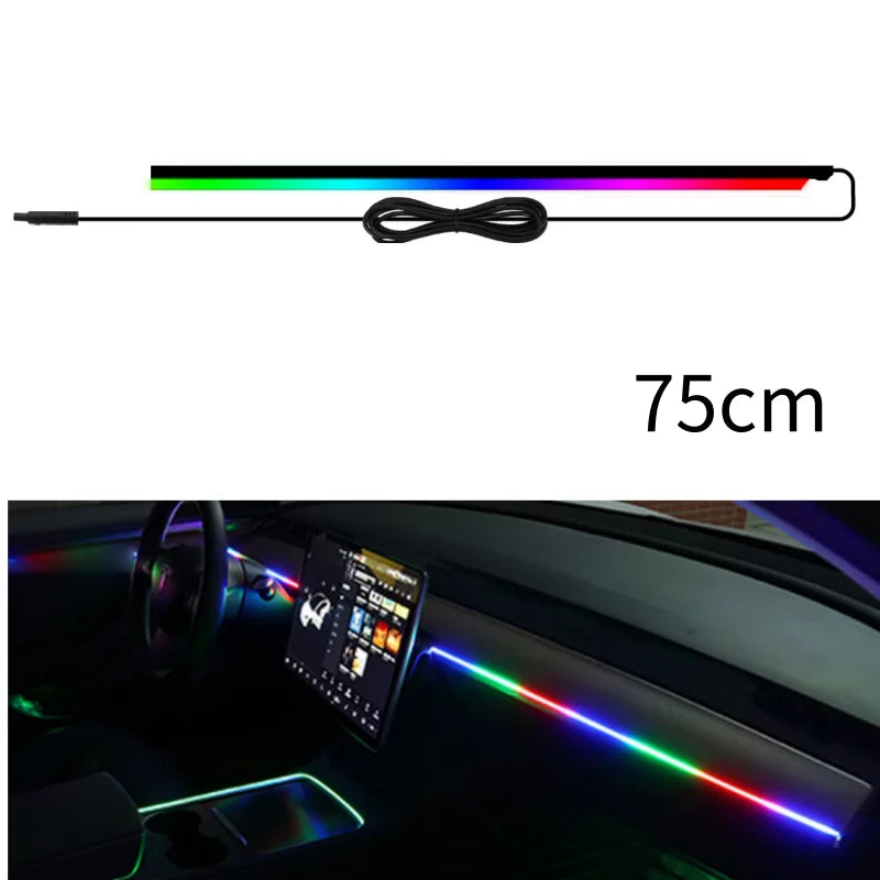 شريط إضاءة محيطي لسقف السيارة بطول 110 سم RGB