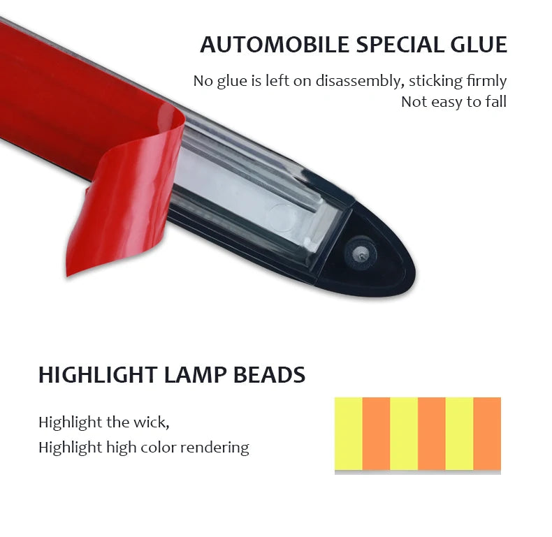شريط LED DRL بجهد 12 فولت بإشارة انعطاف متدفقة (قطعتان)