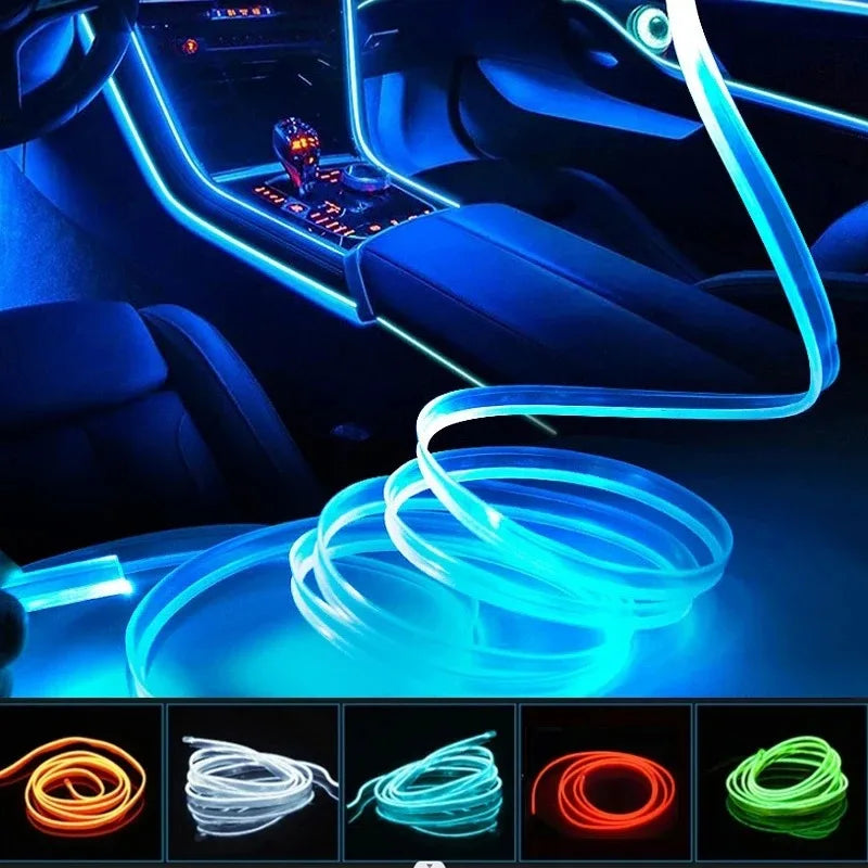 سلك إضاءة LED USB RGB EL للسيارة 3M