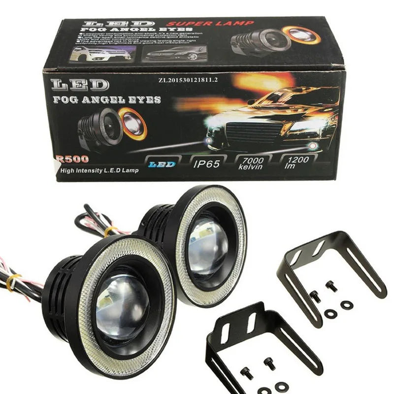 مصابيح ضباب LED DRL بقوة 30 واط، عين الملاك، 12 فولت