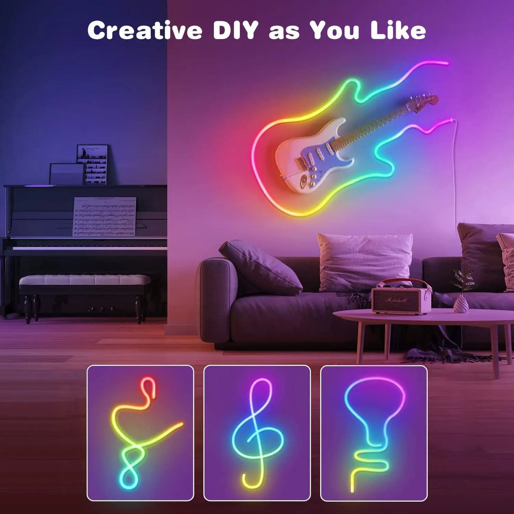 مصباح حبل نيون RGB LED للتحكم عن بعد بالتطبيق