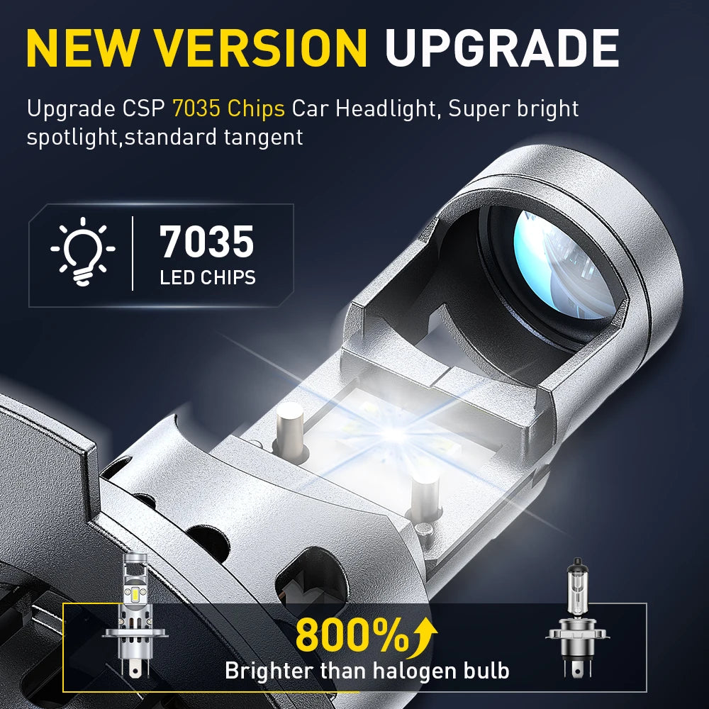 AUXITO H4 Turbo LED Lens Headlight 6500K