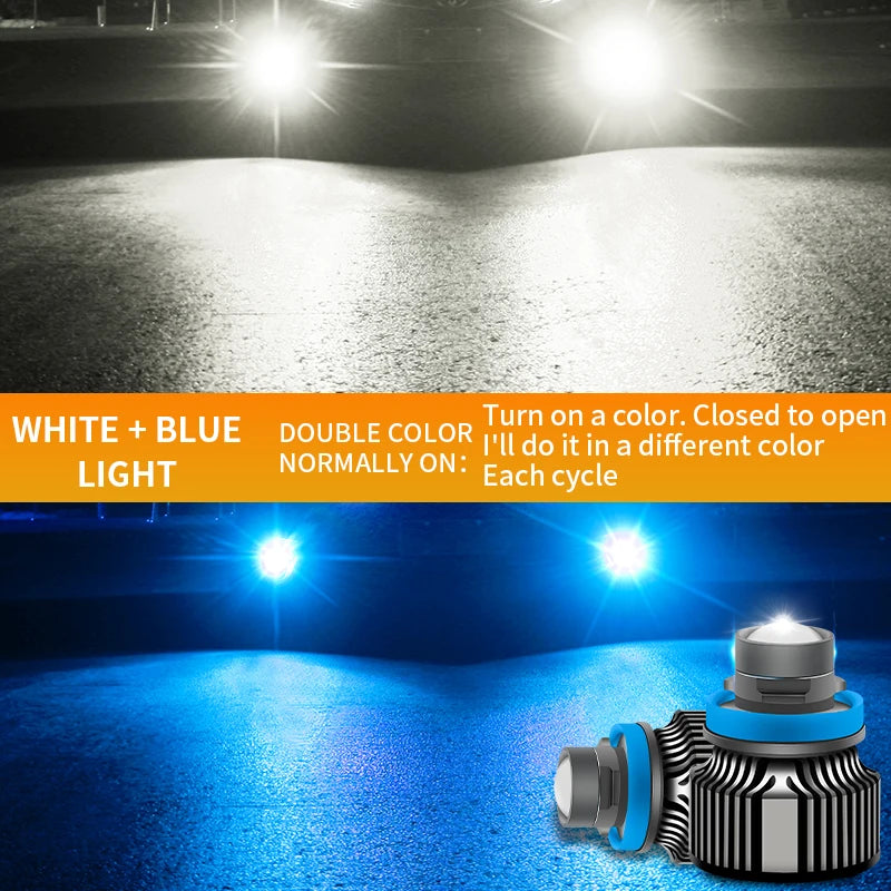 لمبة ضباب ليزر LED ثنائية اللون H11