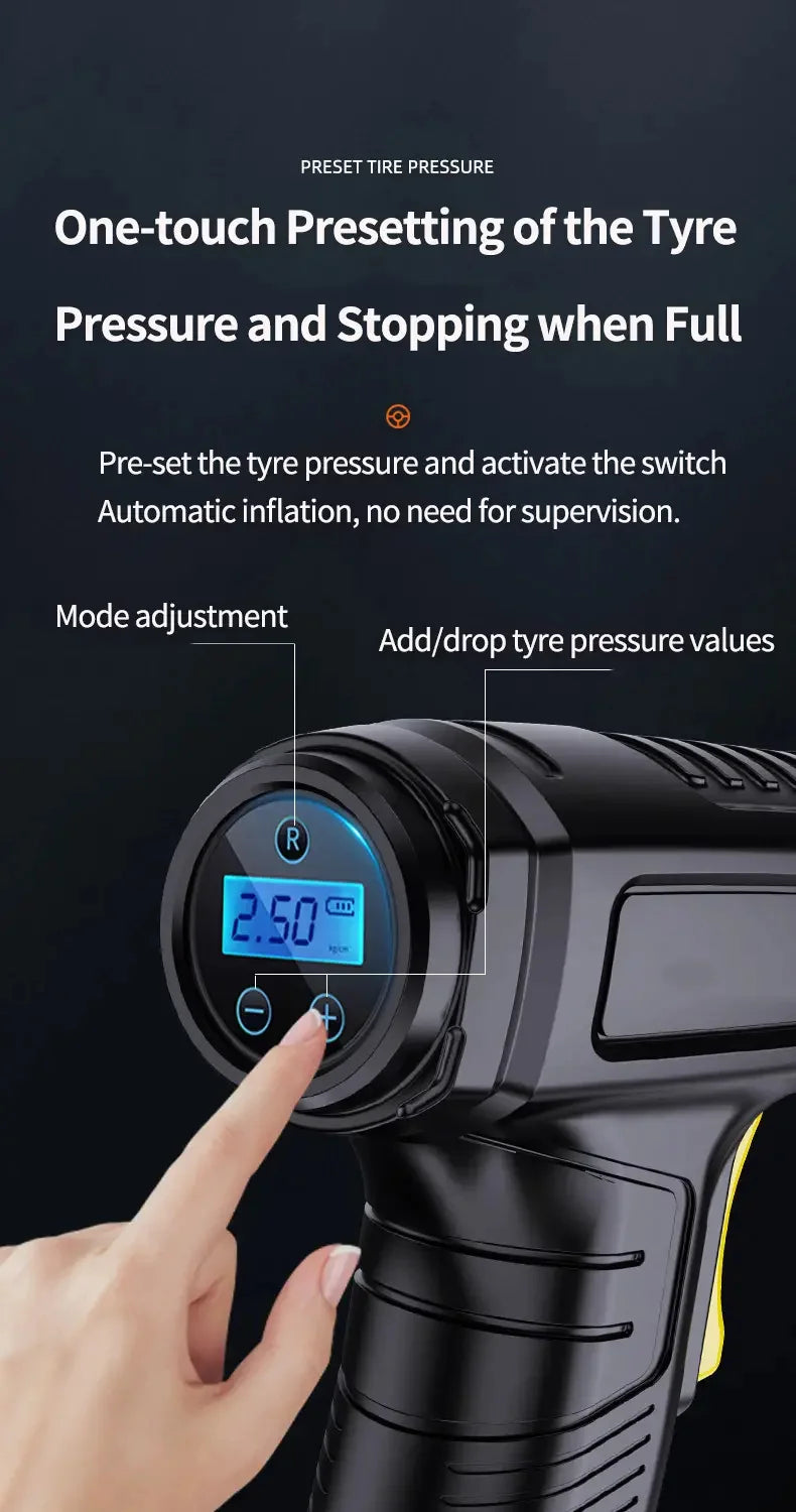120W Portable Tire Inflator Pump