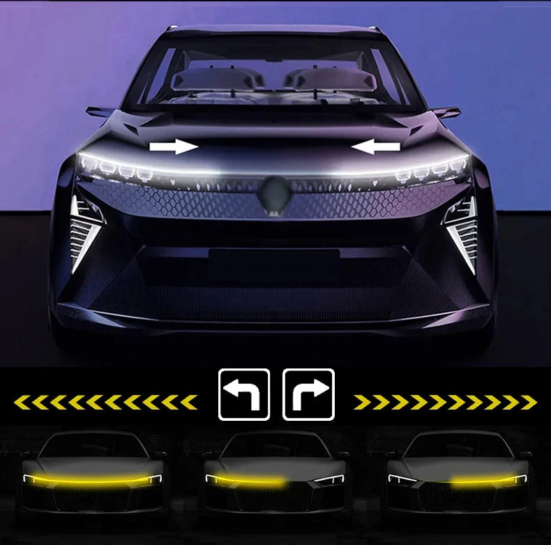 شريط إضاءة LED للنهار 12 فولت بإشارة انعطاف متدفقة