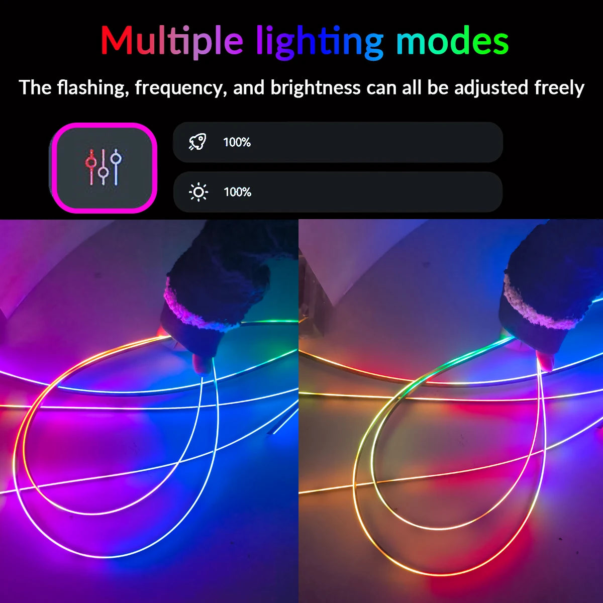 إضاءة داخلية للسيارة 18 في 1 بخاصية التحكم عبر التطبيق RGB